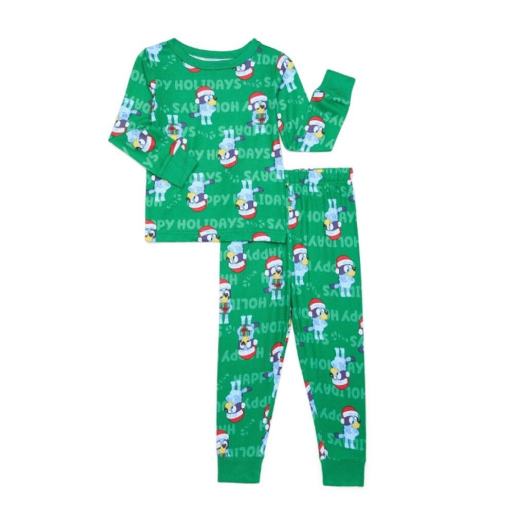Bluey Toddler Christmas Snug Fit Top and Pants, 2-Piece Pajama Set Size 3T NEW